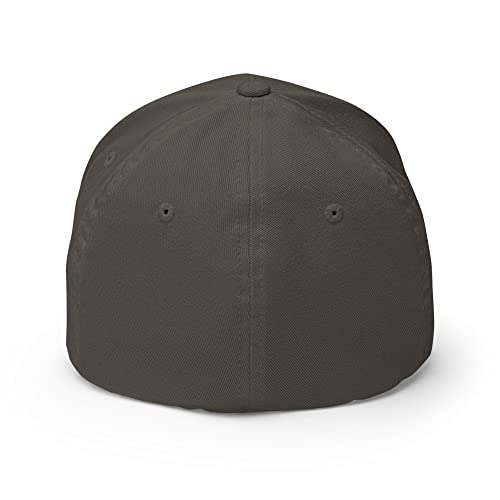 FX XRP Fitted Hat Embroidered Curved Bill Mid Crown Closed-Back Structured Twill Cap - color: Dark Grey, size: Small-Medium