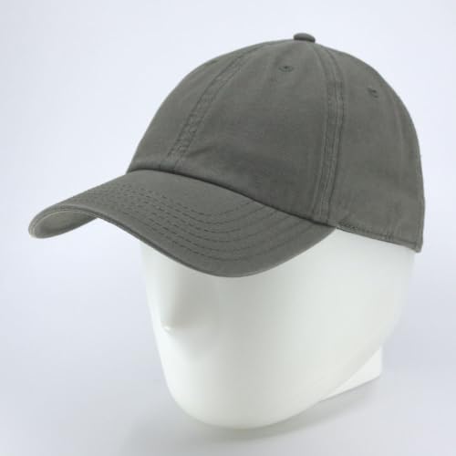 Washed Canvas Combed Cotton Unstructured Soft Crown Adjustable Dad Hat Baseball Cap - color: Canvas Olive Green