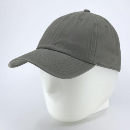 Washed Canvas Combed Cotton Unstructured Soft Crown Adjustable Dad Hat Baseball Cap - color: Canvas Olive Green