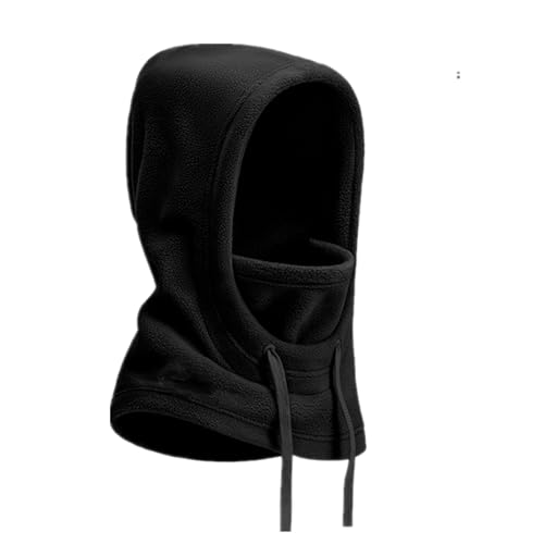 Balaclava Hood Ski Mask for Men Women Winter Face Neck Head Cover Scarf Windproof Fleece Warmer Thermal Cold Weather Hat - color: Black