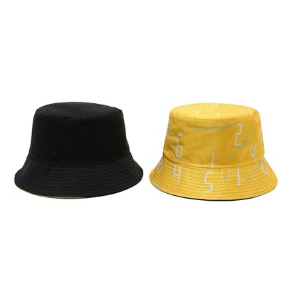 Unisex Print Double-Side-Wear Reversible Bucket Hat - color: Numbers