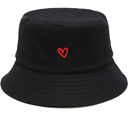Unisex Bucket Hat Summer UPF 50+ Sun Protection Outdoor Beach Fishing Travel Hiking Hat - color: Heart