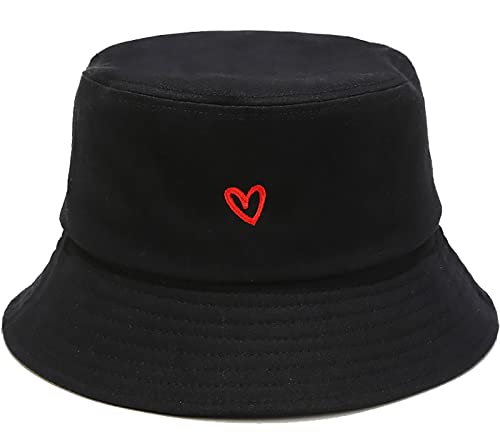 Unisex Bucket Hat Summer UPF 50+ Sun Protection Outdoor Beach Fishing Travel Hiking Hat - color: Heart