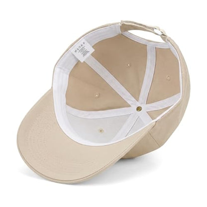 Wishper Studio Embroidered Baseball Cap for Women Men, Cotton Hat with Adjustable Velcro, Minimalist Animal Embroidery - color: Oyster White