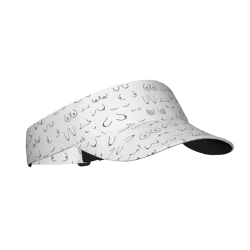 Sports Sun Visor Hats Adjustable Men Women Lightweight Packable Cooling Empty Top Visor Hat for Running, Tennis, Golf - color: Breast