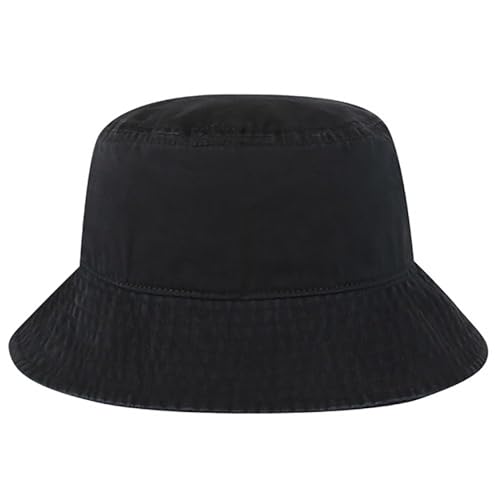 Ashen Fane Garment Washed Combed Cotton Twill Packable Lightweight Unisex Bucket Hat - color: Black, size: Large