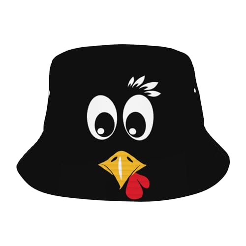 Trendy Bucket Hat - Comfortable Packable Sun Beach Hat for Women Men, Perfect for Outdoor Activities Travel Hiking - color: Funny Turkey Face 1