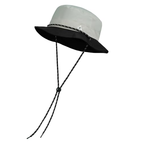 Clakllie Reversible Packable Boonie Fishing Hat UV Protection Sun Beach Hat - color: Bk2601-lightgrayblack
