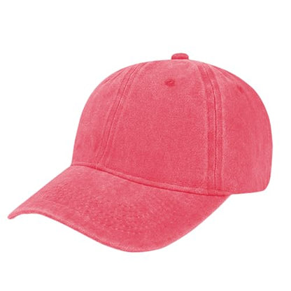 TOPTIE Washed Cotton Dad Baseball Cap - Low Profile Adjustable Hat - color: Coral