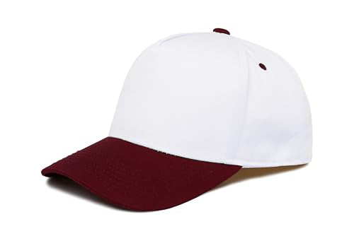 Funky Junque Adult Trucker Snapback Hat 2-Tone Baseball Cap - color: Burgundy/White