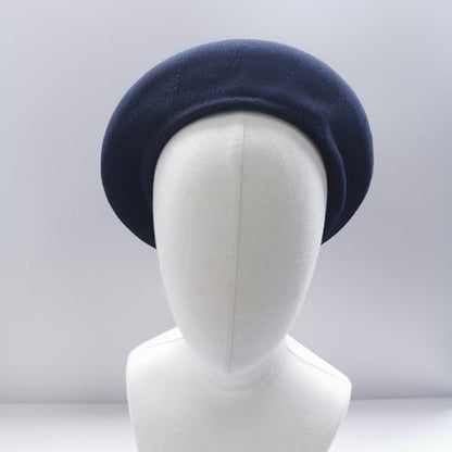 Summer French Beret Breathable Thin Beret Hat Solid Color Beanie for Women Lady - color: Navy Blue