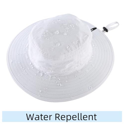 Connectyle Sun Hat for Men Women Outdoor UV Protection Safari Hat for Fishing Hiking Gardening Breathable Cowboy Hat UPF50 - color: White