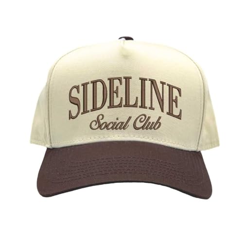 Sideline Social Club Two Tone Baseball Hat Unisex Baseball Cap for Streetwear, Tailgates, Rodeos & Festival Fashion - color: Natural Brown