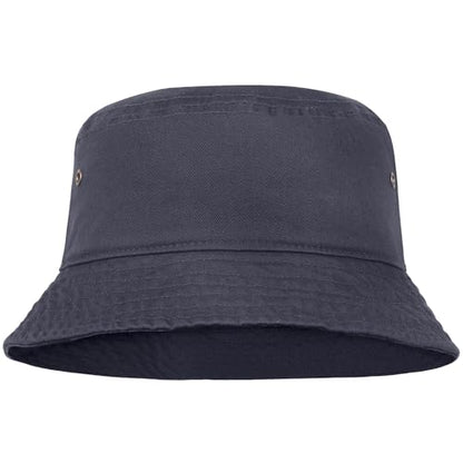 Falari Men Women Unisex Cotton Bucket Hat 100% Cotton Packable for Travel Fishing Hunting Summer Camp - color: Charcoal, size: Small-Medium