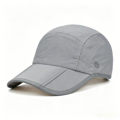 Solaris UPF 50+ Running Cap Mesh Baseball Hat Foldable Unisex - color: Light Grey, size: Standard