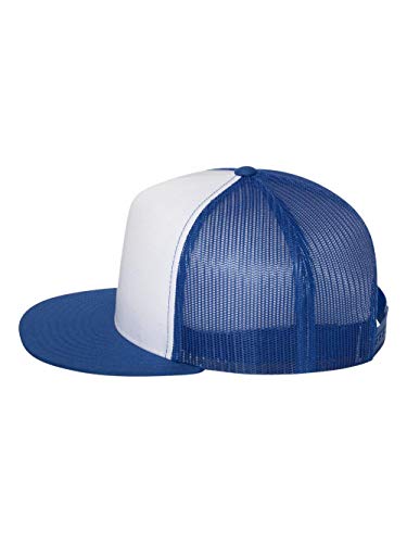 Yupoong Flexfit 6006,6006T,6006W 5 Panel Classic Trucker Snapback Hat Cap - color: Royal/ White/ Royal