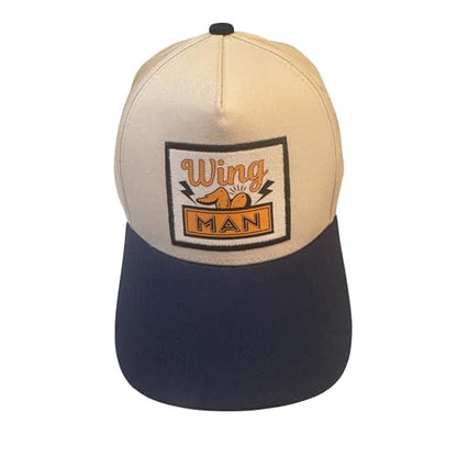 Popfizzy Funny Hats for Men and Women, Fun Adult Baseball Cap, Funny Birthday Gifts for Women and Men, Cool Dad Hat Gift Idea - color: Wing Man (Blue)