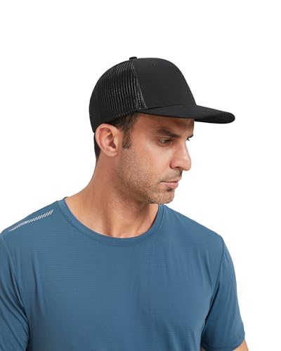 Zylioo XXL Trucker Hat for Big Heads Men Women,2 Tone Mesh Snapback Cap - color: Black-a, size: Medium-Large