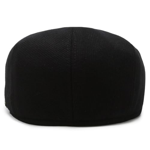 Men's Newsboy Cap with Earflaps Flat Ivy Caps Gatsby Golf Cabbie Hats - color: Black Stripe