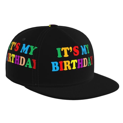 Happy Birthday Snapback Hat for Men and Women, Flat-Brimmed Hat, Adjustable Hip Hop Baseball Cap for Birthday Party - color: Birthday 1