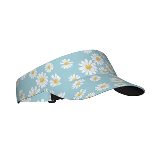 Sports Sun Visor Hats Adjustable Men Women Lightweight Packable Cooling Empty Top Visor Hat for Running, Tennis, Golf - color: Daisy, size: 1-2