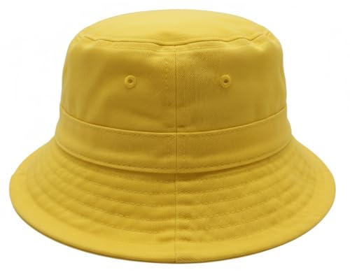 Premium Cotton Bucket Hat – Adjustable Size, Lightweight Sun Hat for Men & Women, Outdoor Summer Travel & Beach - color: Honey Lemon