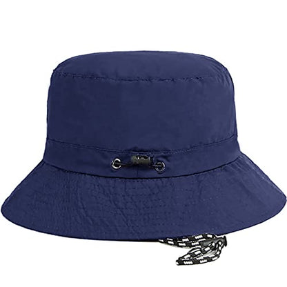 Waterproof Bucket Hat for Women and Men - UV Protection Beach Sun Hat Fishing Safari Boonie Hat Rain Hat Adjustable Packable - color: Navy Blue - Waterproof