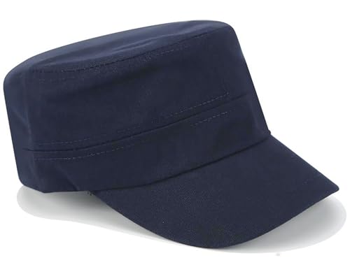 Unisex Basic Cadet Army Caps Everyday Military Style Hat - color: Navy Blue