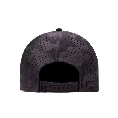 melin A-Game Hydro, Men’s Performance Snapback Hat - color: Black Camo, size: Medium-Large