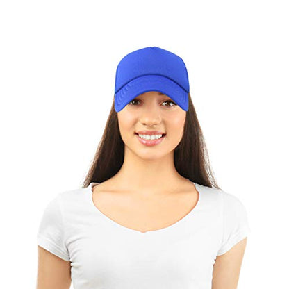 DALIX Solid Blank Trucker Hats Caps 2 Pack - color: Royal Blue