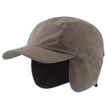 Connectyle Men's Water-Resistant Winter Hat Reflective Fleece Lined Earflap Cap Warm Baseball Sports Hat - color: Light Army Green