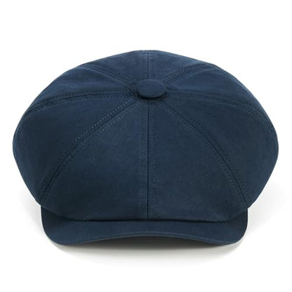 Toddler 8 Panel Cotton Newsboy Cap - color: Navy, size: 6-24 Months