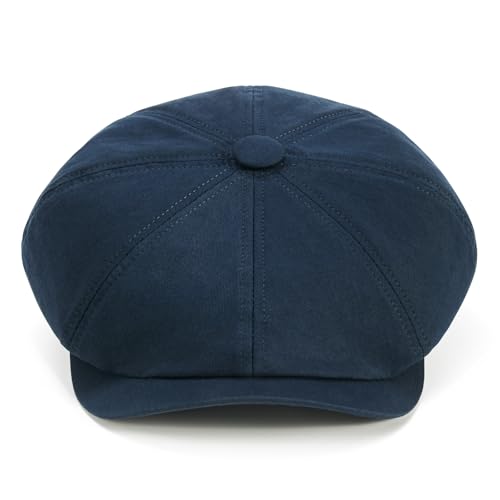 Toddler 8 Panel Cotton Newsboy Cap - color: Navy, size: 12-24 Months