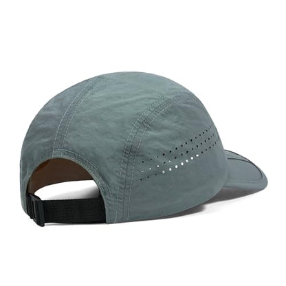 Clakllie Quick Dry 5 Panel Cap for Men Summer Folding Outdoor Hat Breathable Baseball Cap Unstructured Running Hiking Hats - color: Bs26zd01-coolgray
