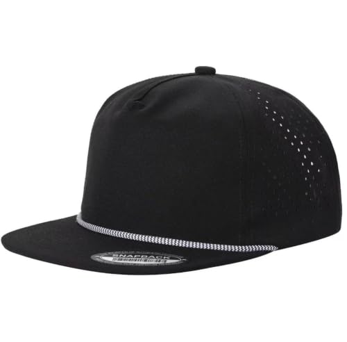Plain 5 Panel Unstructured Golf Cap with Rope Snapback - color: Olive Green