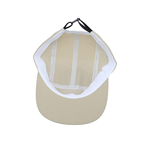WITHMOONS Low Profile 5 Panel Hat Cap Waterproof Golf Camp Fishing Lightweight Jockey Flat Bill YZ20114 - color: Beige, size: Medium
