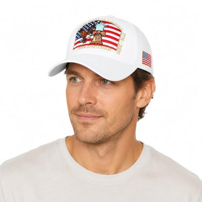 USA 250th Anniversary Baseball Cap Patriotic Embroidered American Hat - color: 3-white