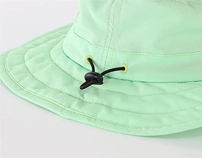 Connectyle Kids Sun Hat for Boys Girls Wide Brim Bucket Hat UPF 50+ Sun Protection Hat Breathable Summer Beach Hat - color: Mint Green