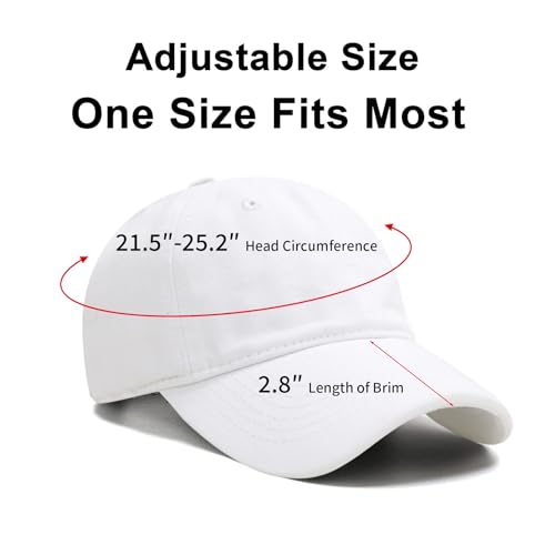 NPJY Baseball Cap Golf Dad Hat Adjustable Original Classic Low Profile Hat - color: White(washed)