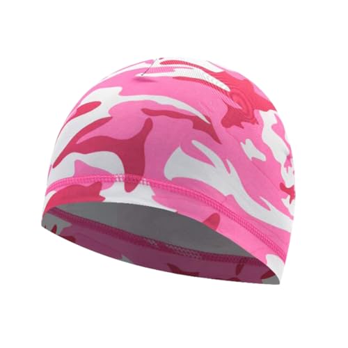 Helmet Skull Caps Sport Cycling Sweat Wicking Helmet Liner Quick Dry Running Hat for Men and Women - color: Camouflage Hot Pink