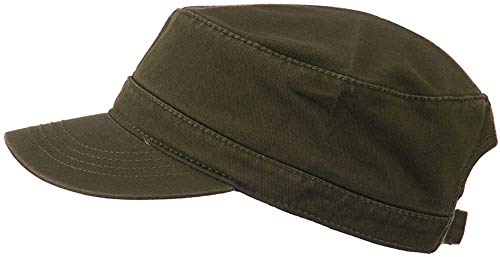 Ashen Fane Superior Garment Washed Cotton Twill Adjustable Army Cap - color: Dark Olive Green