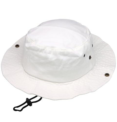 Antourage Bucket Hat Unisex Hiking Outdoor Fishing Hunting Safari Packable UV Protection Multiuse Boonie Hat - color: 04. White, size: Small