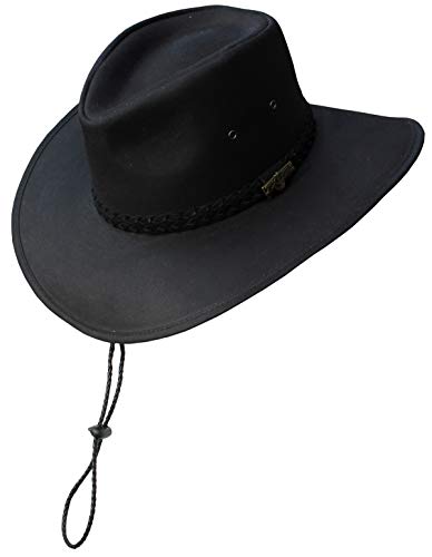 Foxfire Outback Trail Oilcoth Oilskin Rainier Hat Black or Brown - color: Black, size: Large