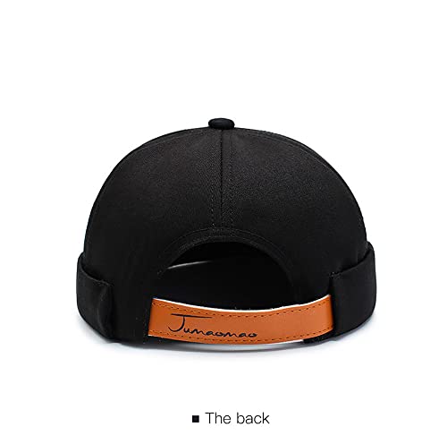 Gogobear Mens Brimless Docker Beanie Adjustable Rolled Cuff Sailor Cap - color: Deepgrey
