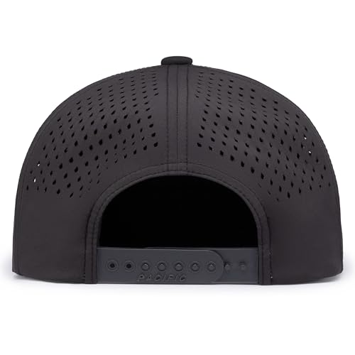 Pacific Headwear Perforated 6-Panel Arch Cap - color: Black/Charcoal/Black