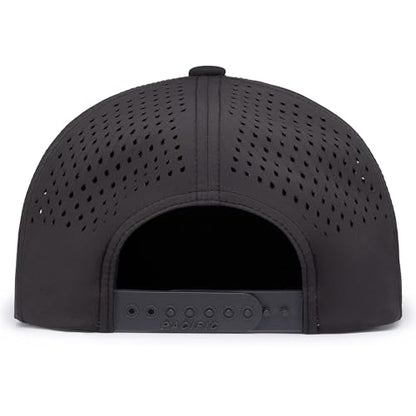 Pacific Headwear Perforated 6-Panel Arch Cap - color: Black/Charcoal/Black