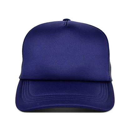 Lids Blank Basic Foam Trucker Adjustable Snapback Hat - color: Navy/Navy
