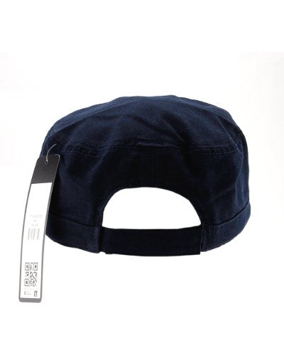 NYFASHION101 Fashionable Solid Color Unisex Adjustable Strap Cadet Cap - color: Navy