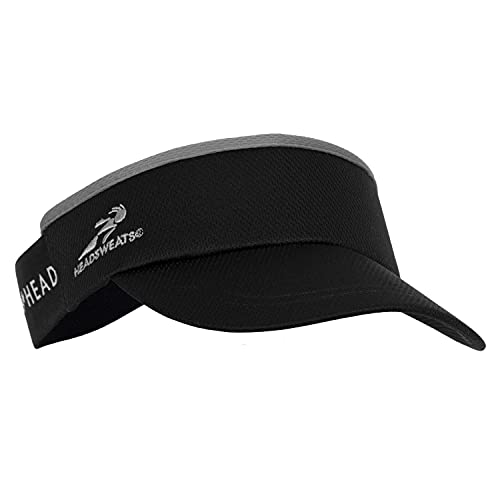 Headsweats Unisex Adult Lightweight Performance Running Sun Visor - color: Black and Grey