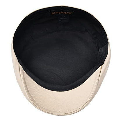 STARANCE Men Thin Cotton Gatsby Newsboy Cap - color: Khaki, size: 7 1/2